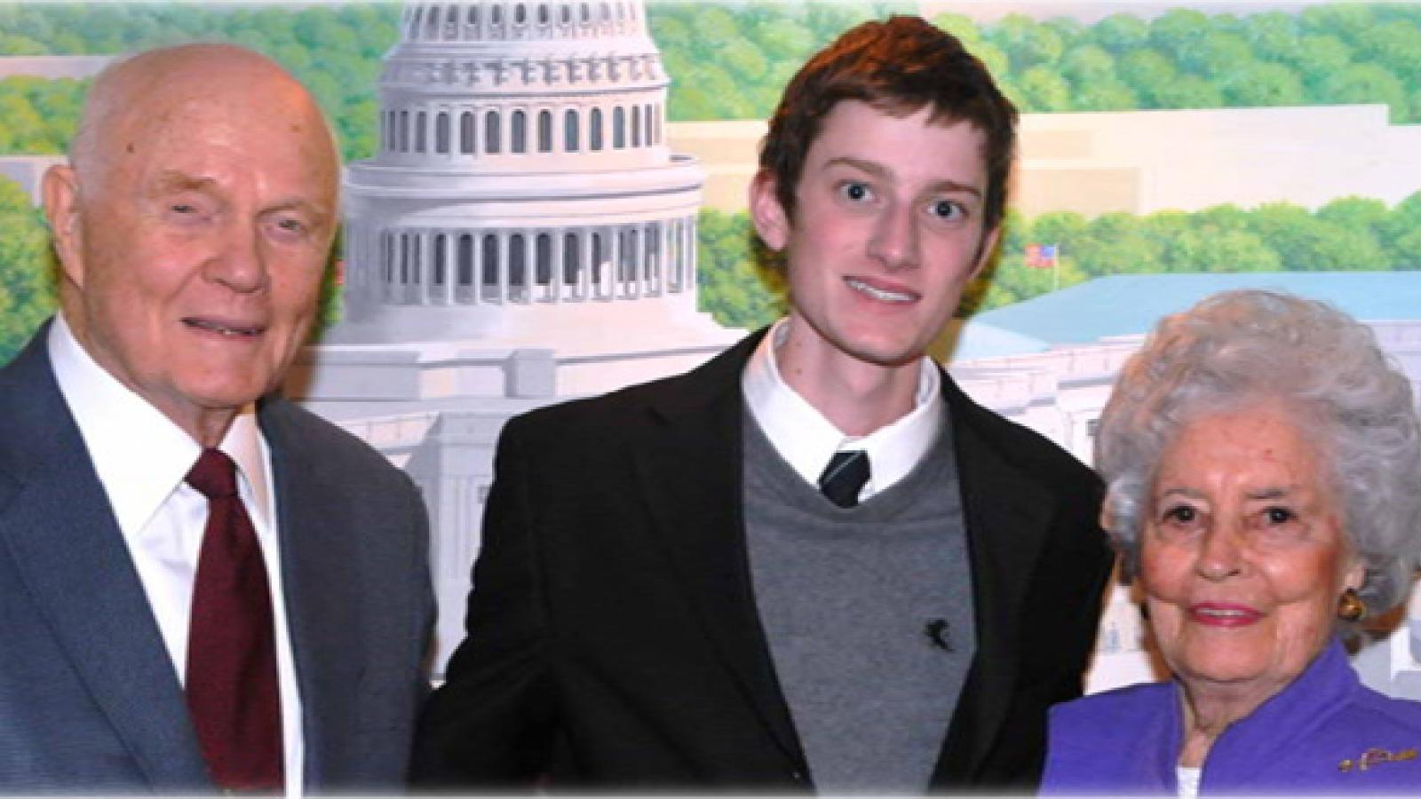 John Hunter with Senator John Glenn and his wife.