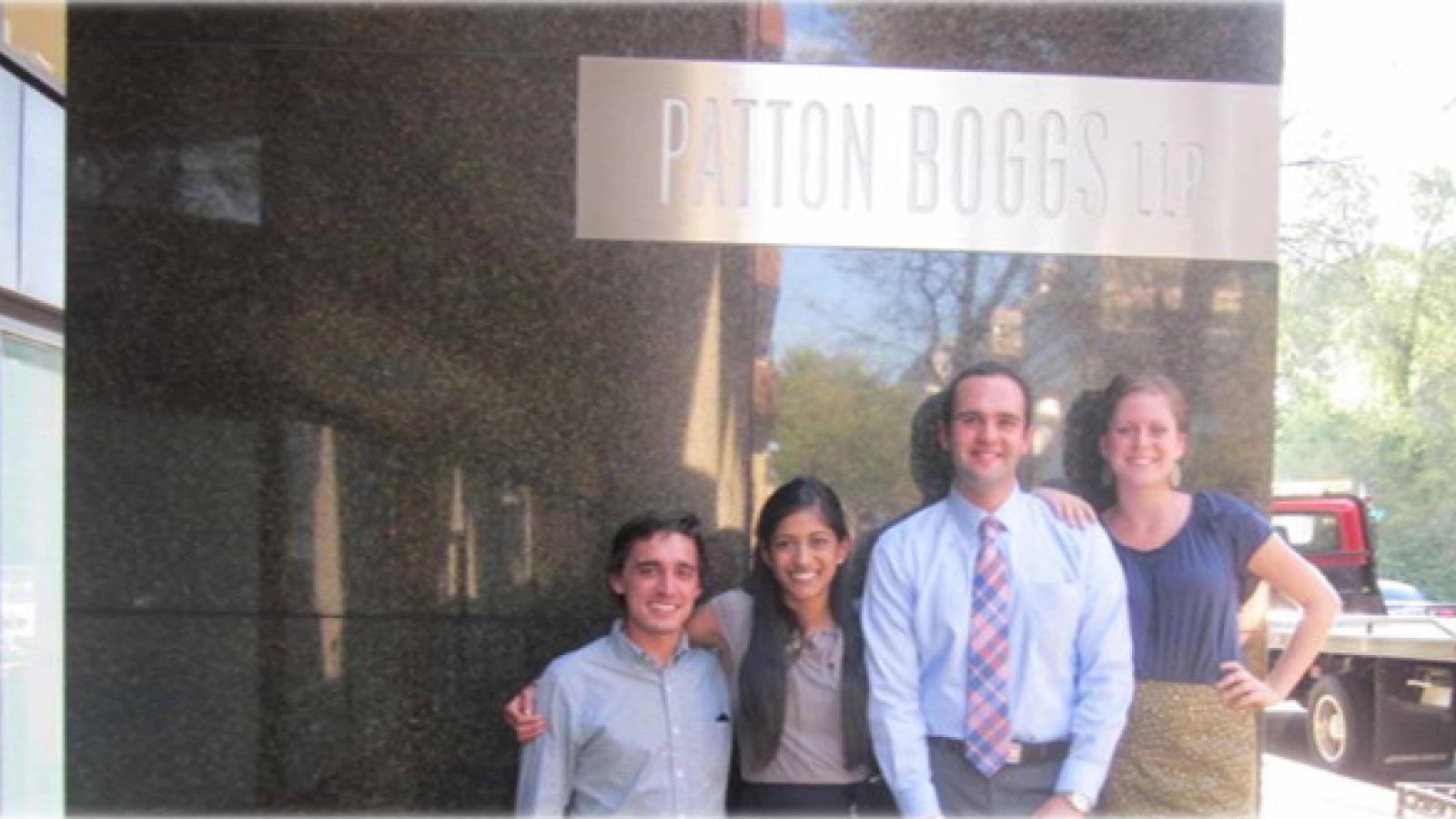 Stephen K. Pytlik (left) in front of the law firm where he interned during the summer.