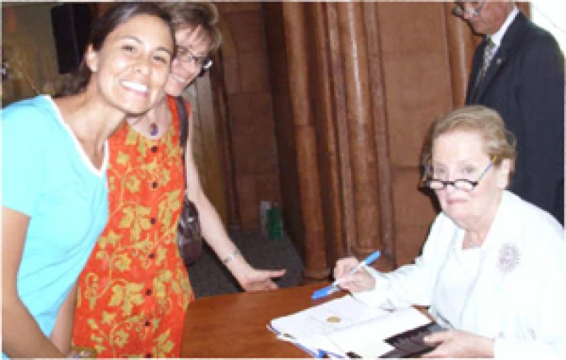 Julia (left) had the privilege of meeting former Secretary of State, Madeleine Albright, during her book signing at the Smithsonian Castle.