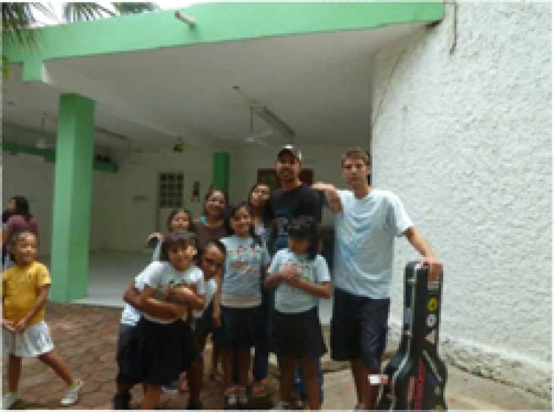 Rory Deken with locals in Mexico.