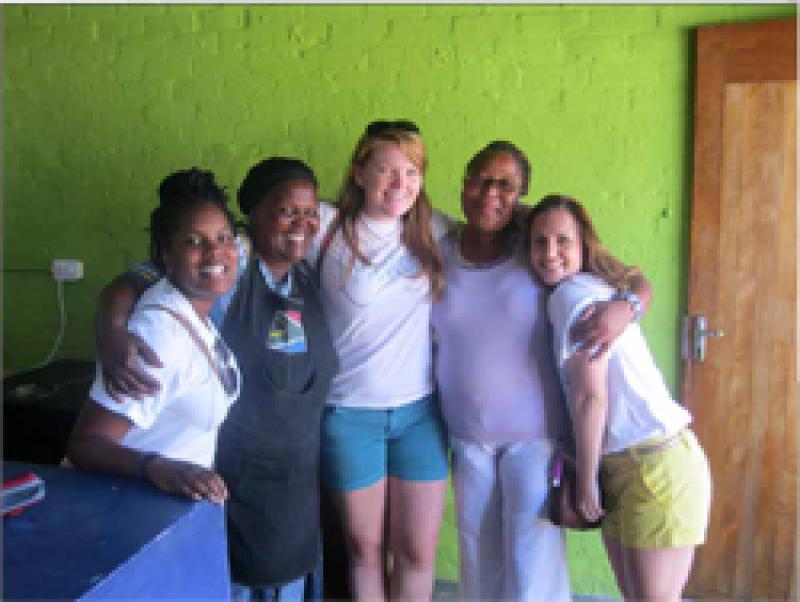 Kathryn Hogan with South African friends and coworkers.