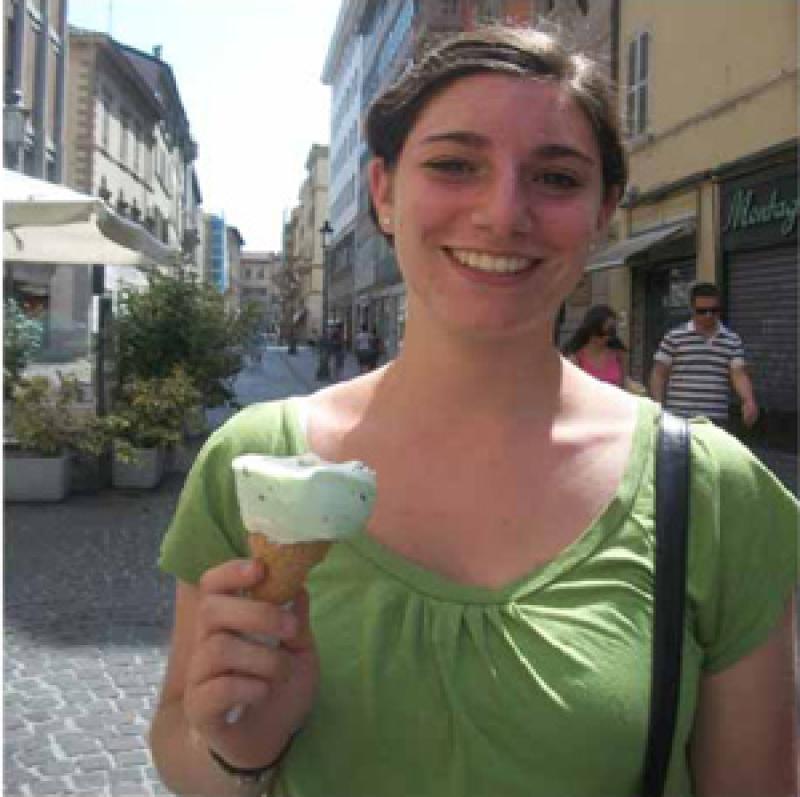 Stephanie Weisfeld is enjoying some of the local Italian cuisine, during her internship in Rome.