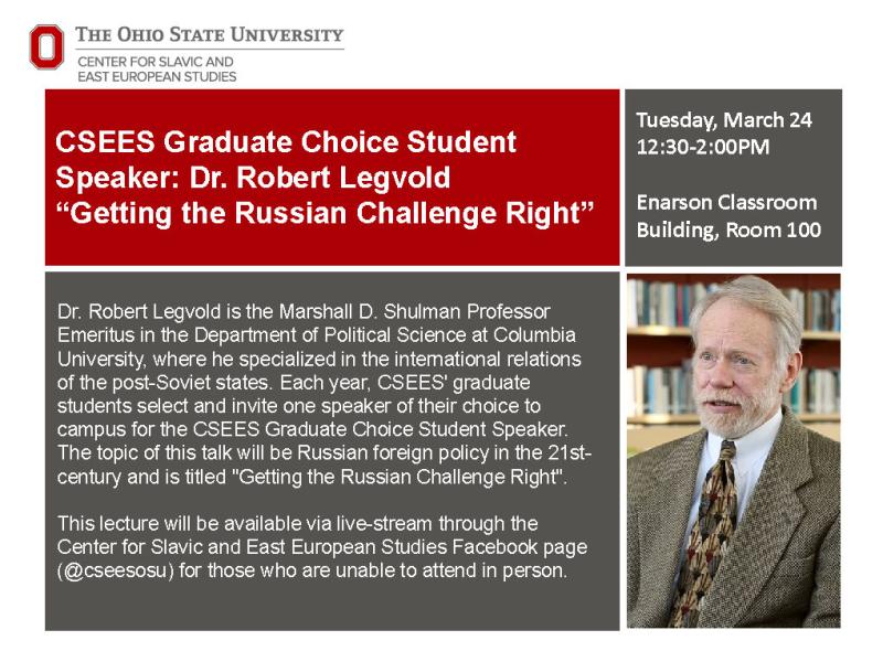 Robert Legvold flyer Robert Legvold lecture flyer
