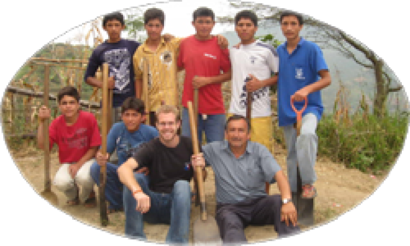 Glenn Stanley with local men in Peru. Glenn Stanley with local men in Peru.