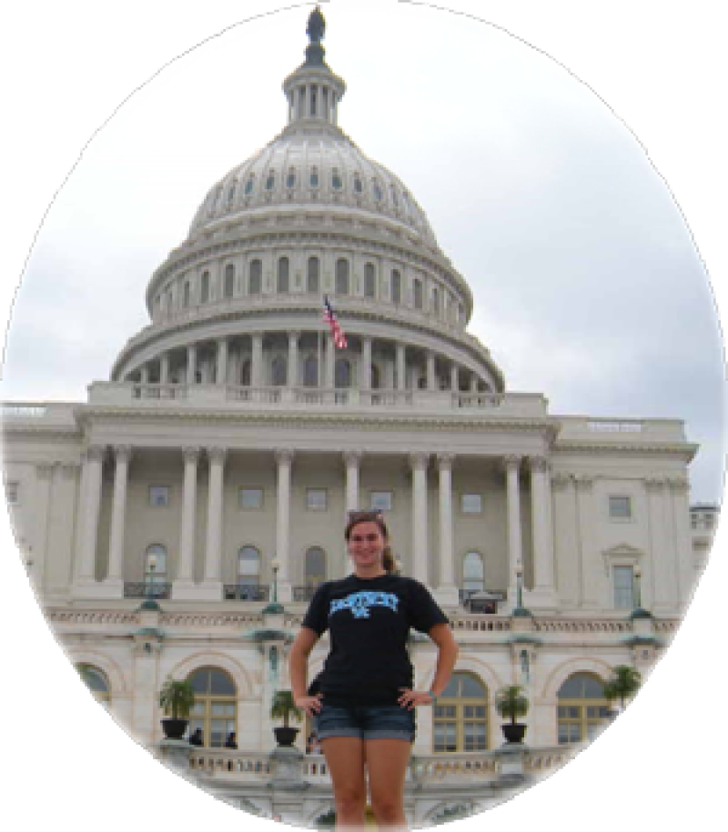 Allison Bujtas in front of the Capitol Building. Allison Bujtas in front of the Capitol Building.