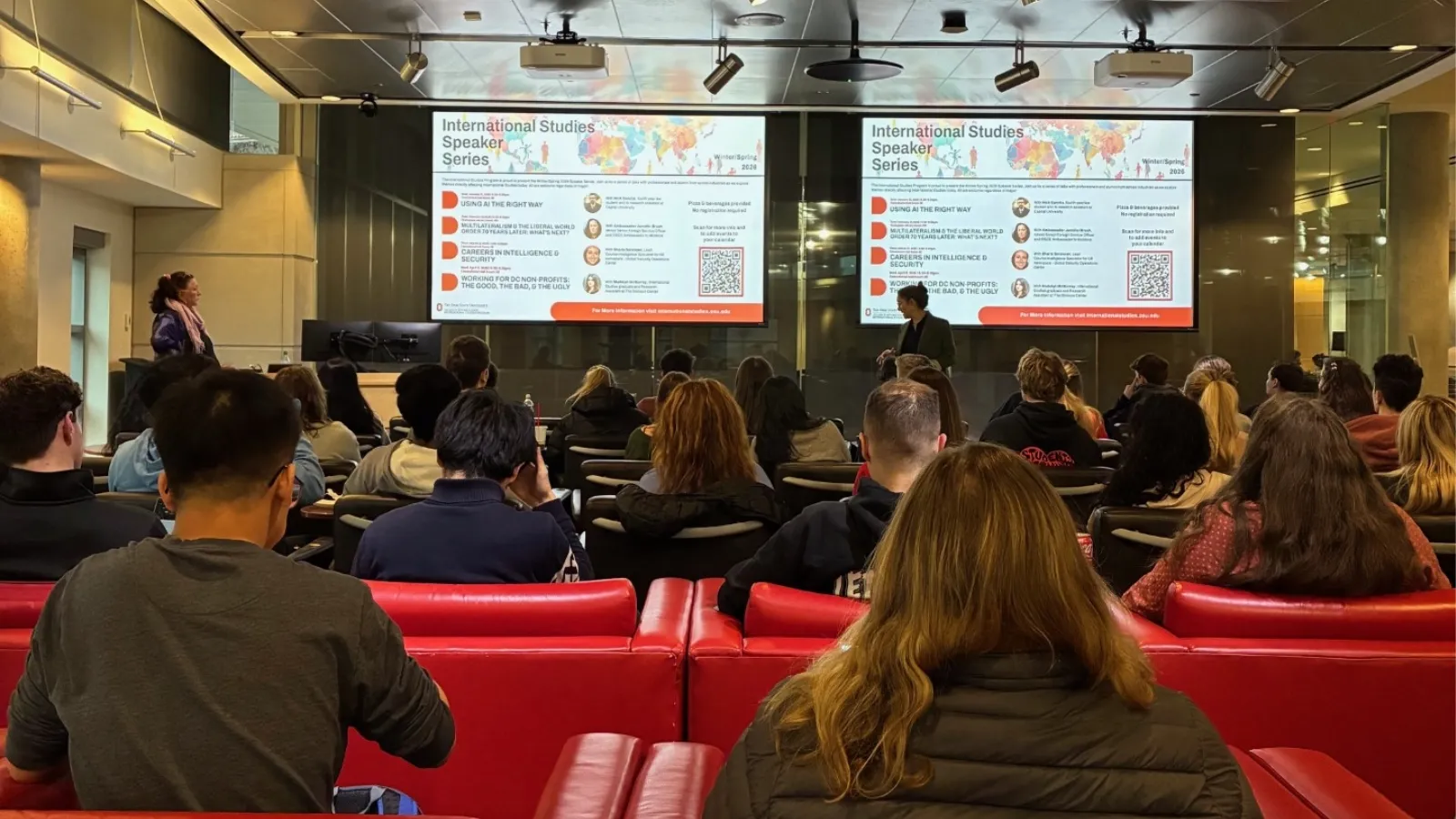 The audience of an International Studies Speaker Series talk
