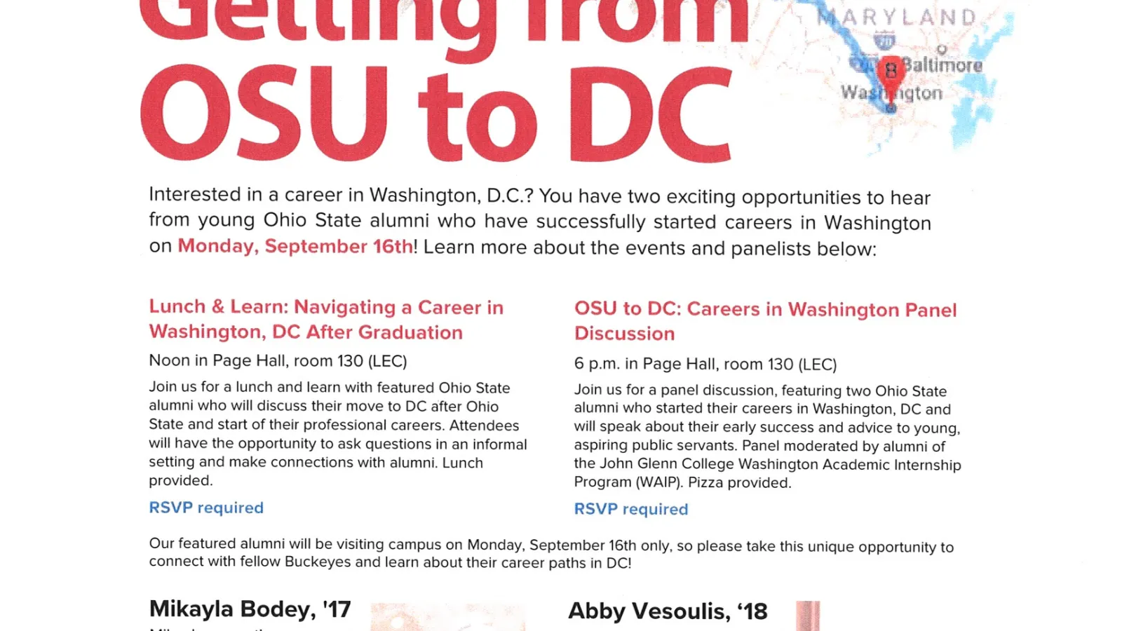 Washington Academic Internship Program Flyer