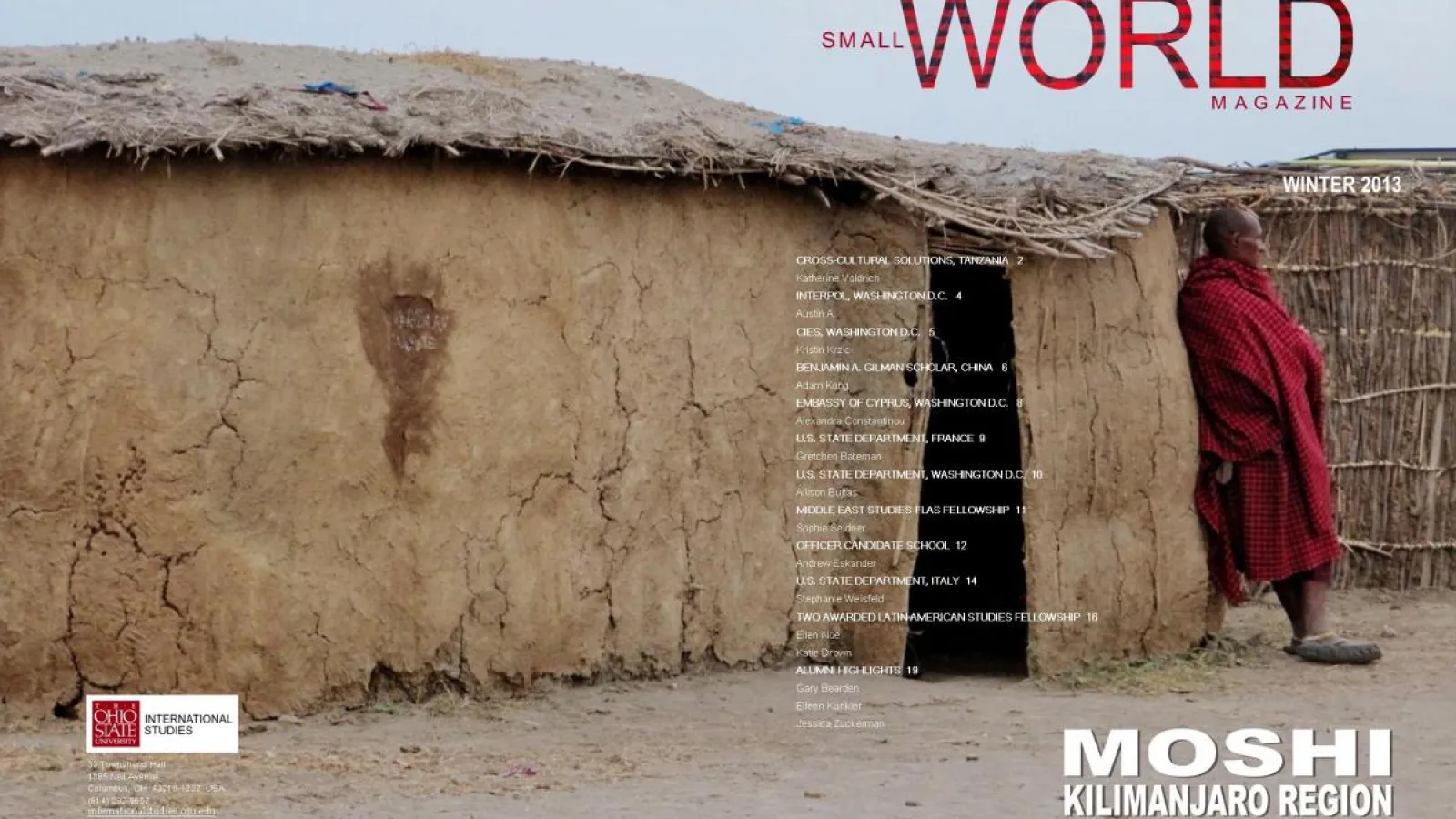 Winter 2013 cover of Small World Magazine.