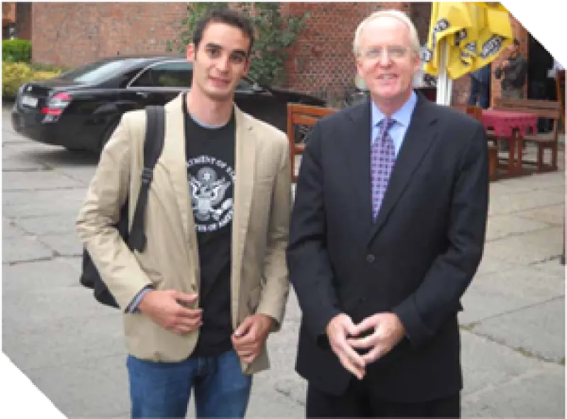 Gary (right) pictured with former Ambassador to Russia, John Beyrle, in Kaliningrad.