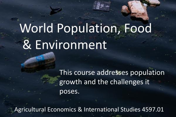 World Population, Food and Environment course flyer