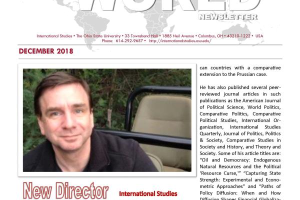 An image of the front page of the December 2018 Small World Newsletter.