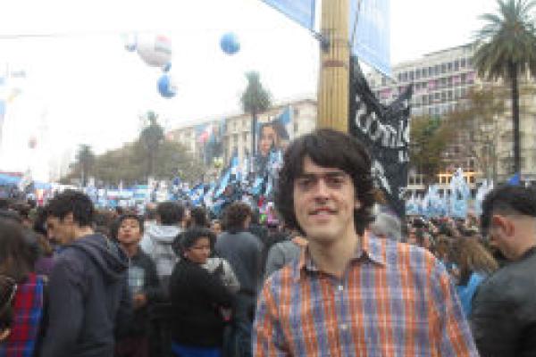 An image of international studies student Mircea Lazar during a study abroad trip to Buenos Aires, Argentina. 