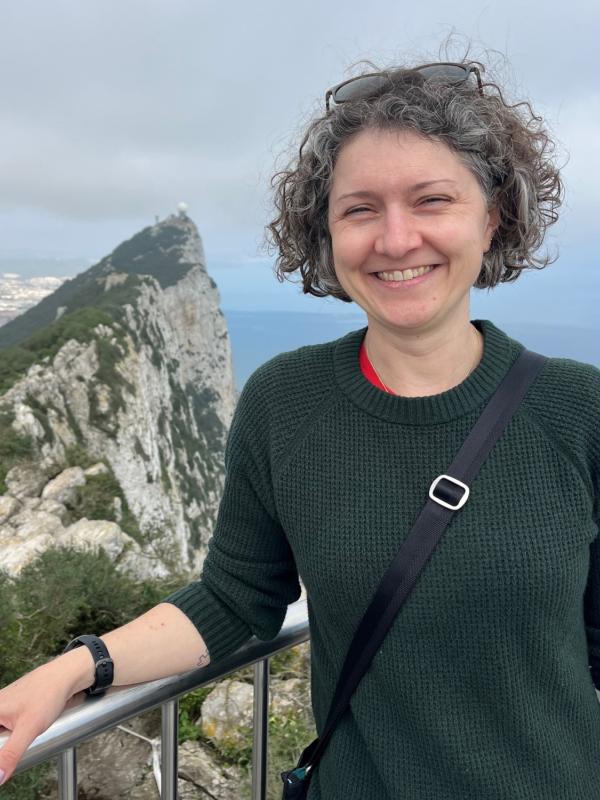 Emily Zaycosky smiling from the top of the Rock of Gibraltar