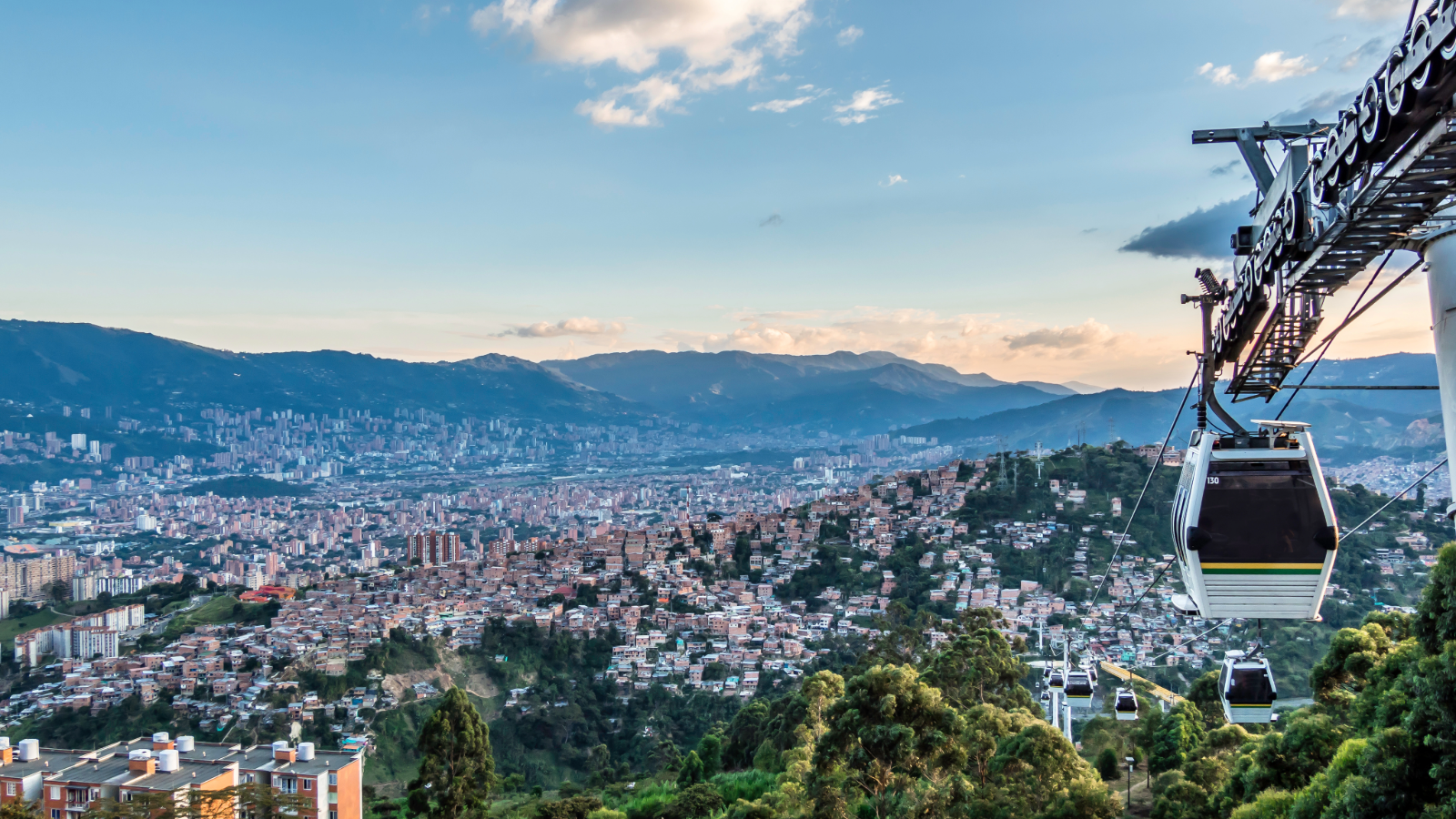 An aerial view of Medellin, Colombia