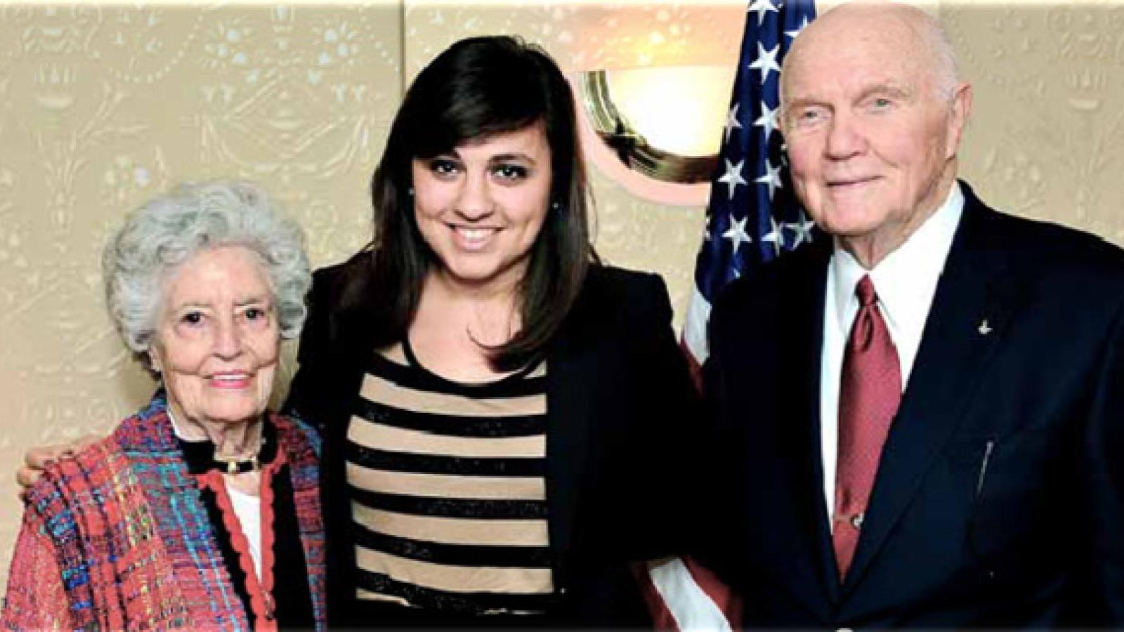 Alexandra Constantinou with Senator and Mrs. John Glenn.