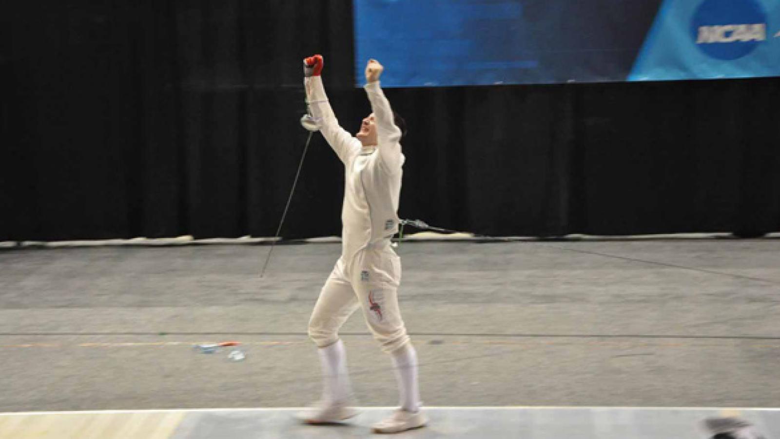 Marco Canevari wins first place in fencing tournament