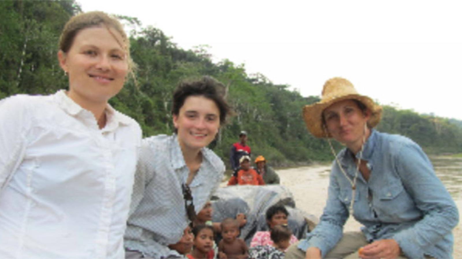 (From left to right) Zoe Pearson (Geography graduate student), Sara Santiago (Geography & International Studies), and Prof. Kendra McSweeney (Geography).