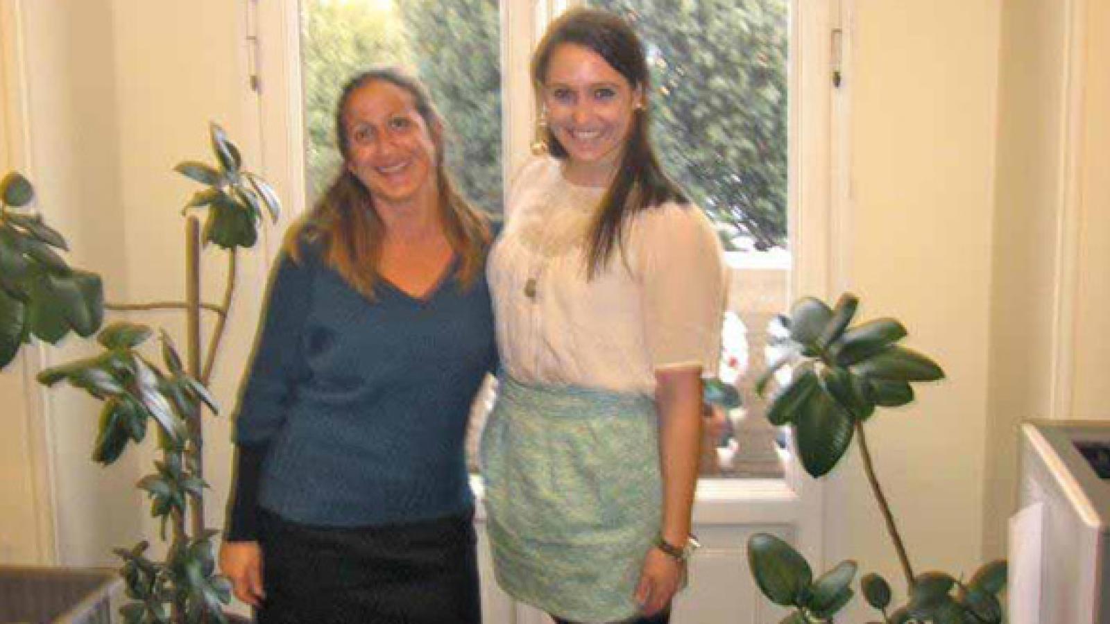 Kaitlin (right in photo) with a co‐worker during her State Department Internship in Rome.