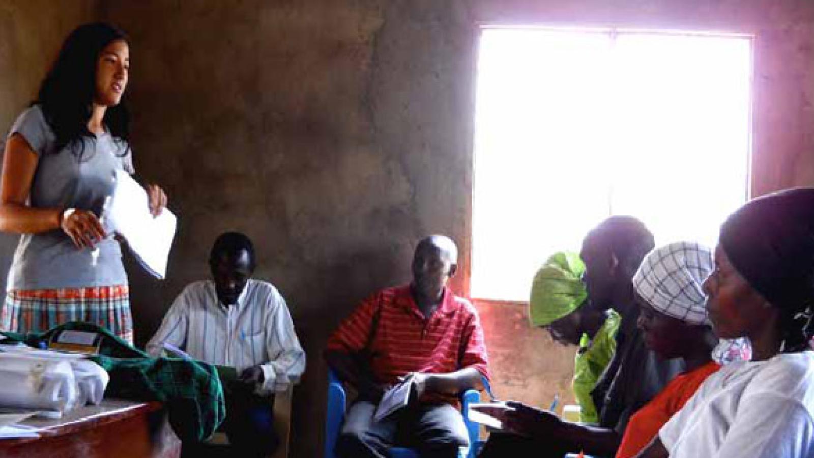 Darby O'Donnell teaching in Tanzania.